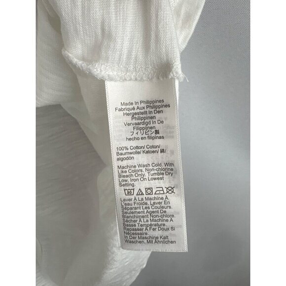 J.Crew White Girlfriend Tee Size L 100% Cotton Made In Philippines - Picture 2 of 4
